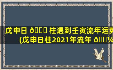 戊申日 🐋 柱遇到壬寅流年运势(戊申日柱2021年流年 🐼 运势分析)